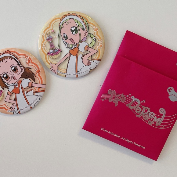 Ojamajo Doremi Large Pin Badges Set of 2 - Picture 3 of 3